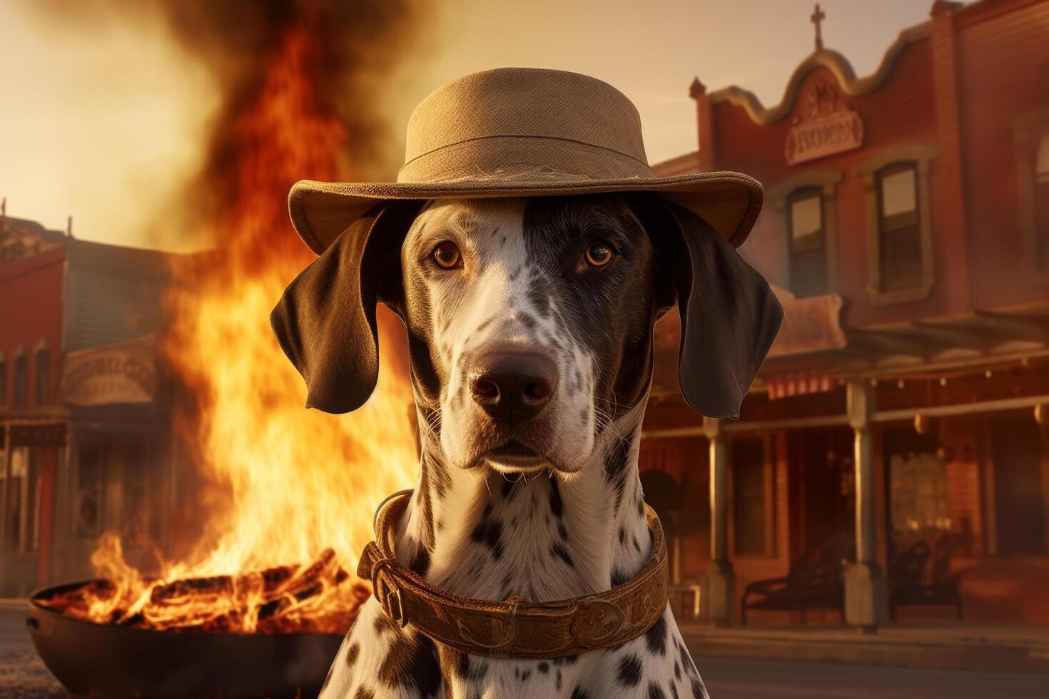 Heroic dog in the old west photo