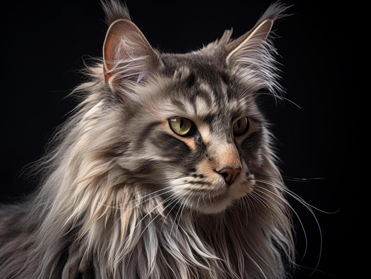Majestic maine cat with piercing eyes photo