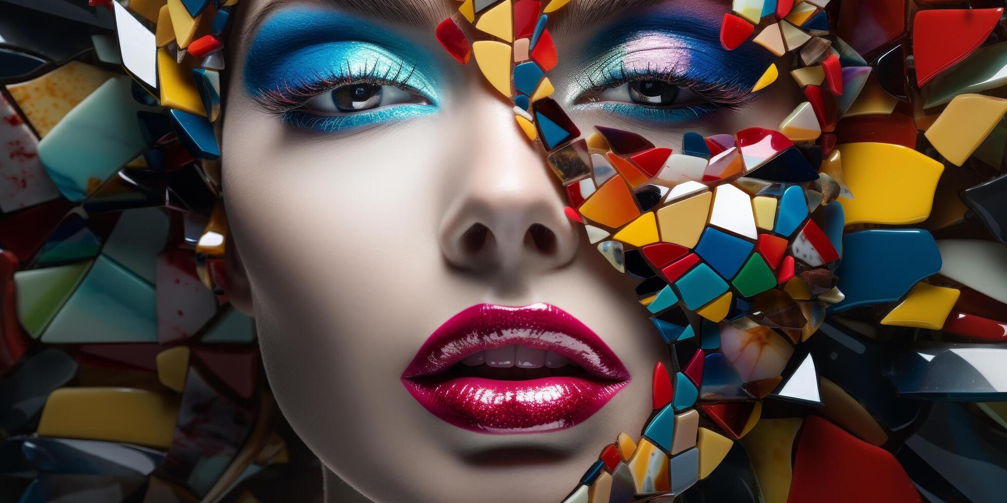 Vibrant makeup and artistic expression photo