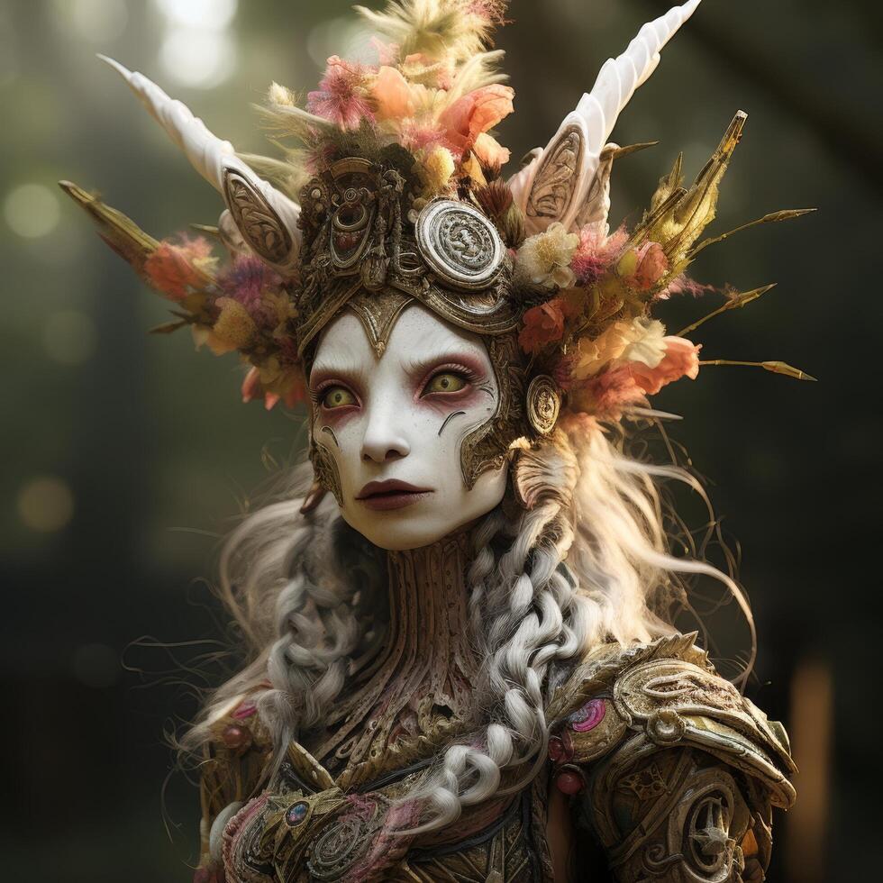 Enchanting fantasy portrait of a mystical creature photo