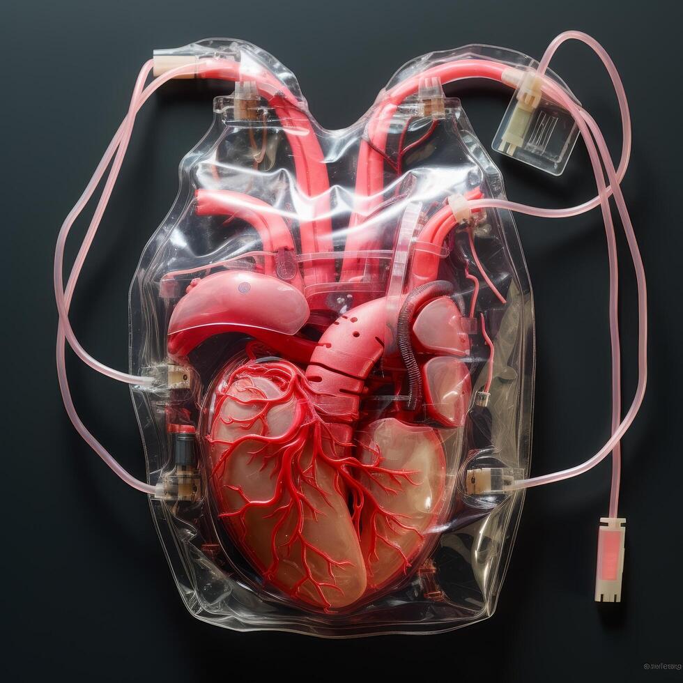 transparent artificial heart model photo
