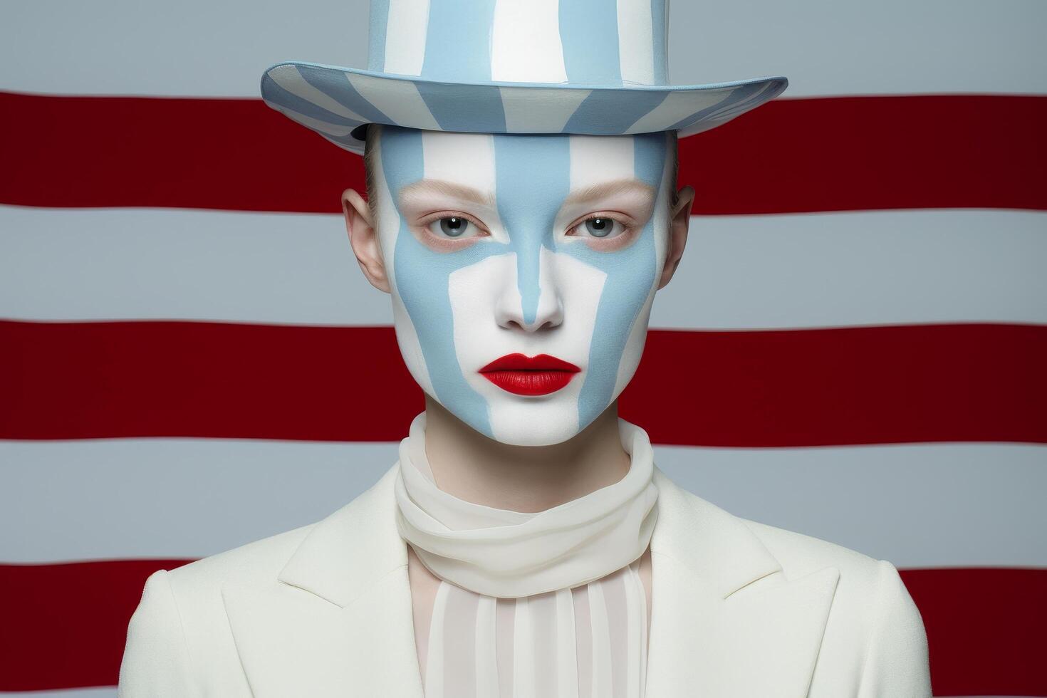 striking portrait of a person with artistic makeup photo