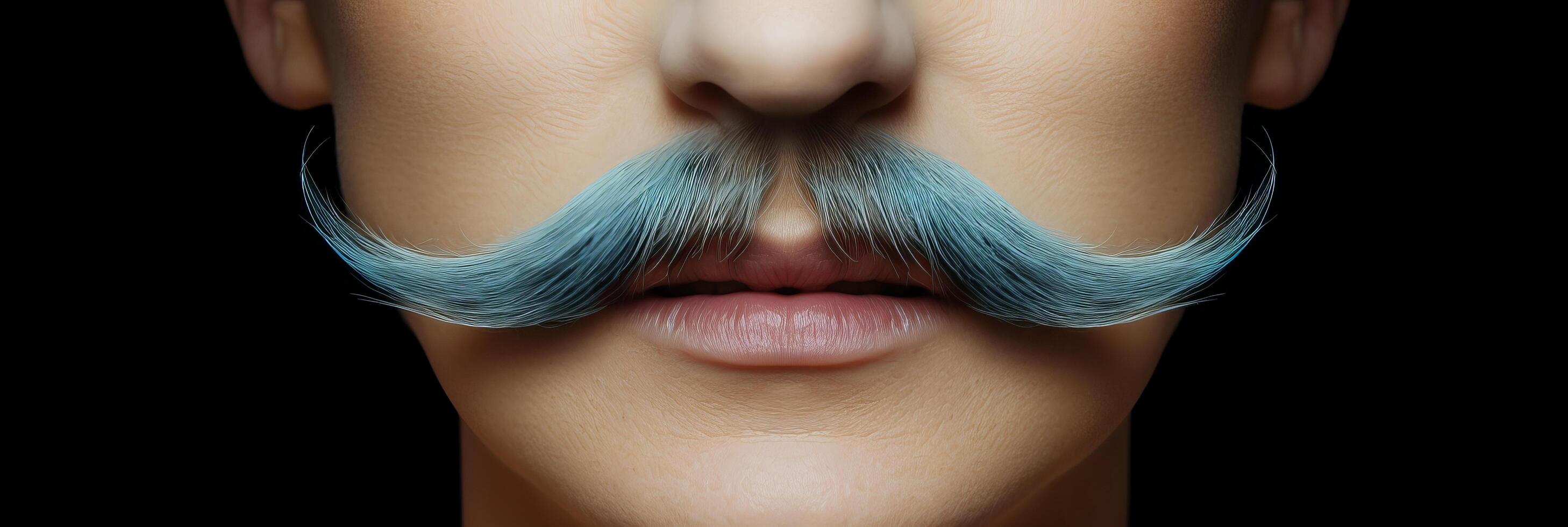 Colorful mustache close up photo