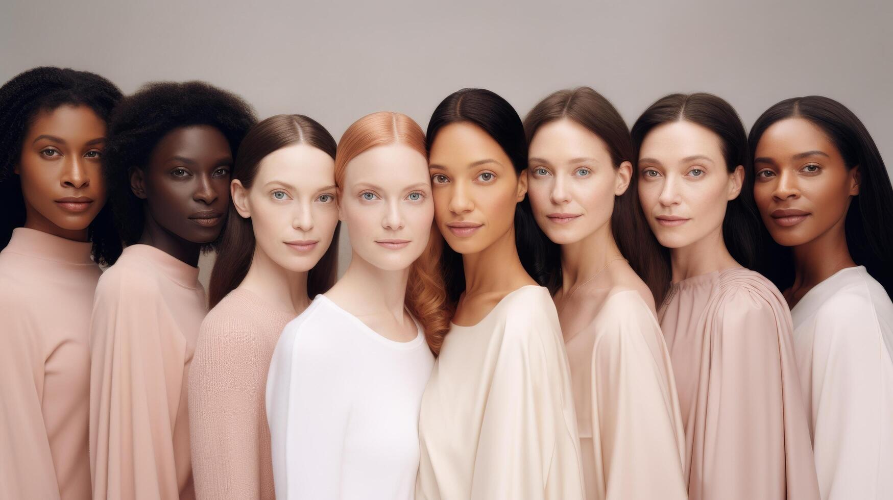 diverse group of women in neutral tones photo
