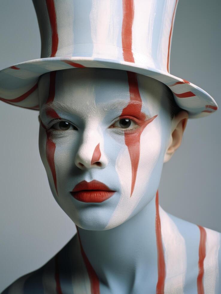 striking face paint portrait photo