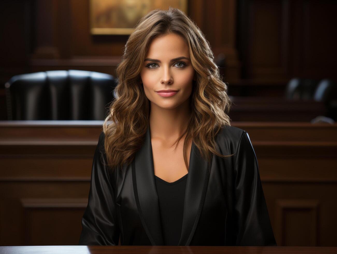 Confident professional woman in black jacket photo