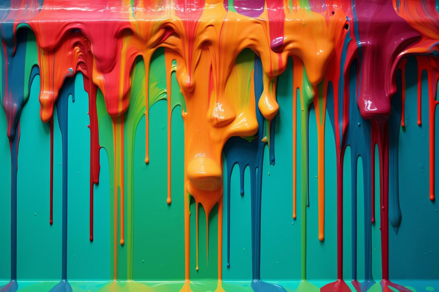 Vibrant abstract paint dripping background photo