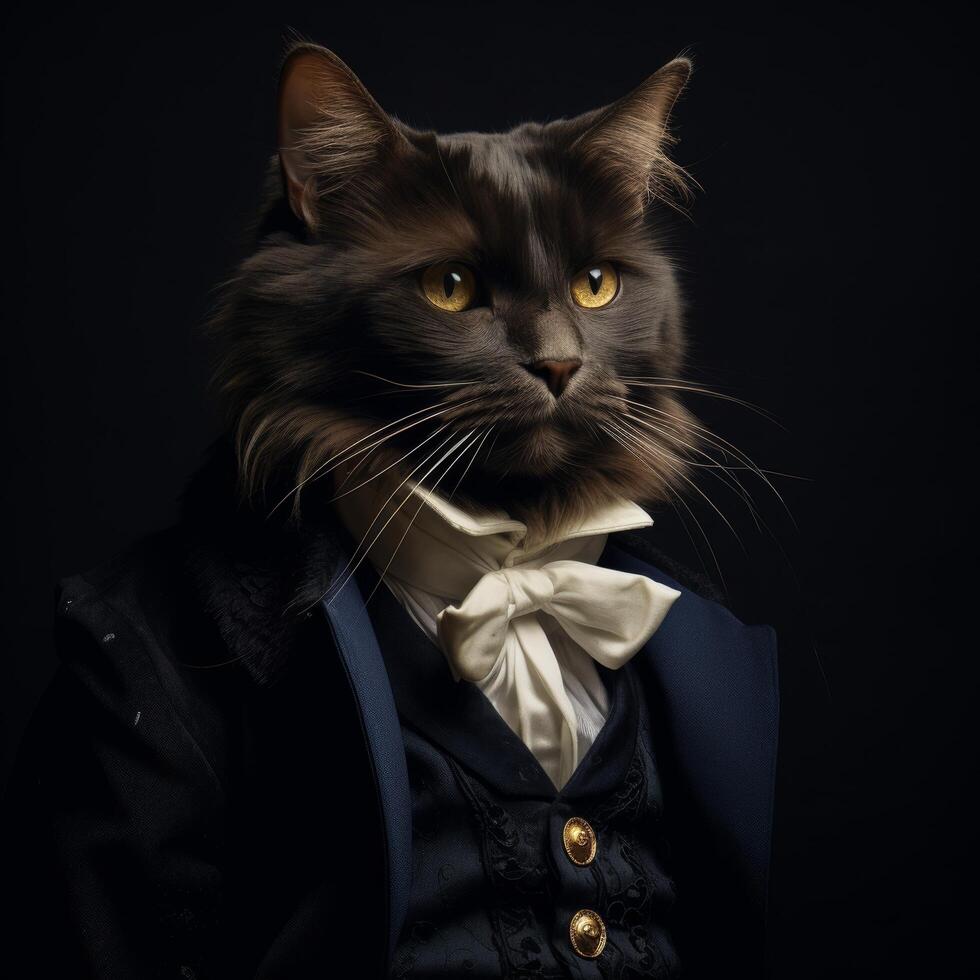 dapper feline in formal attire photo