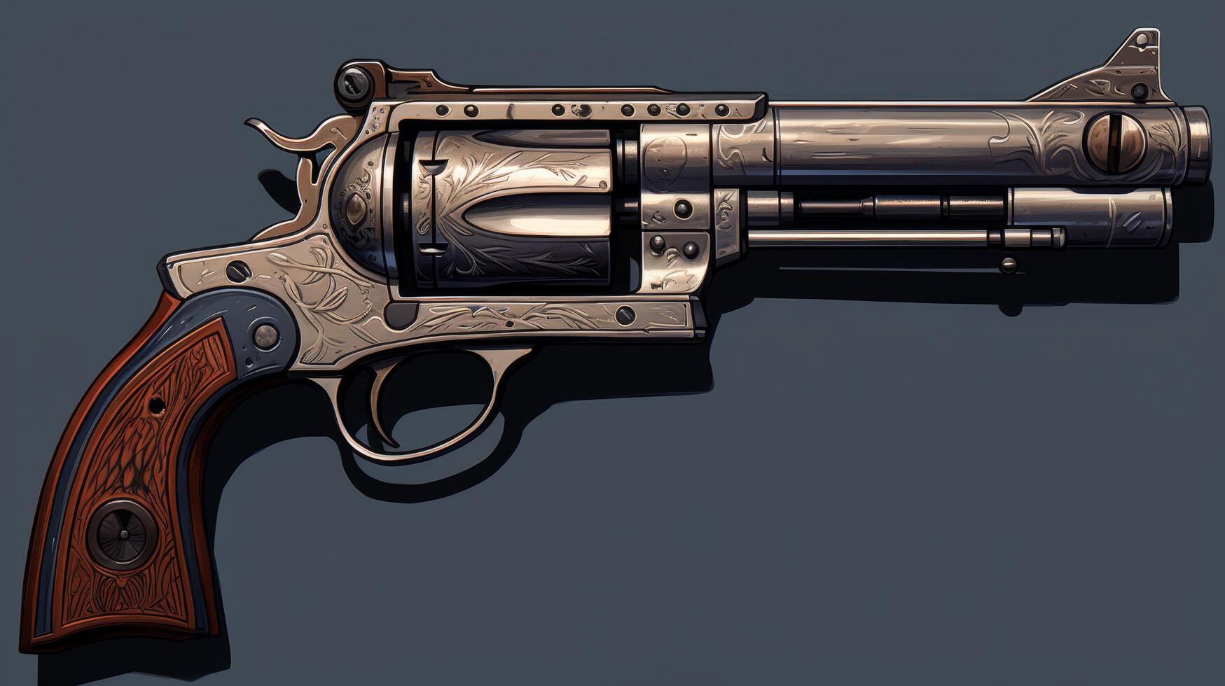Ornate Revolver with Intricate Engraving photo