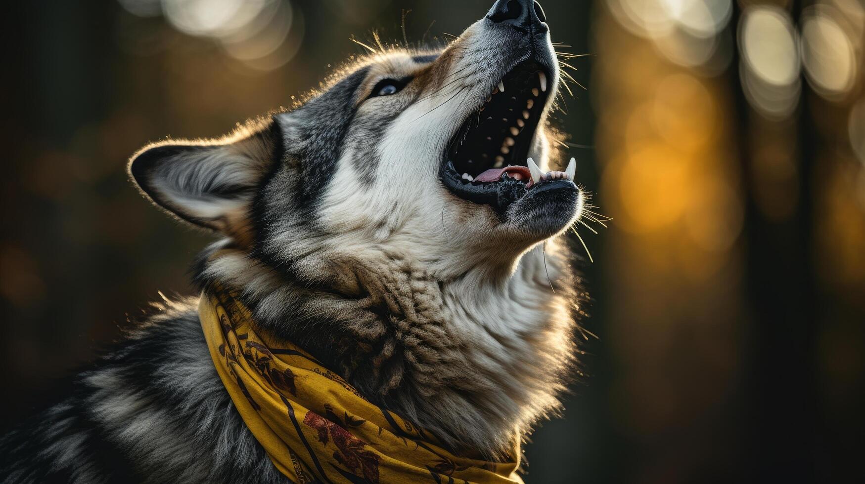 Howling wolf in the wilderness photo