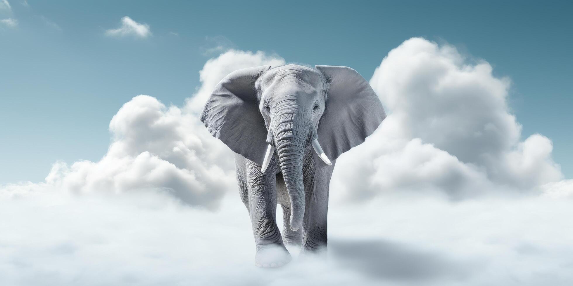 majestic elephant in the clouds photo