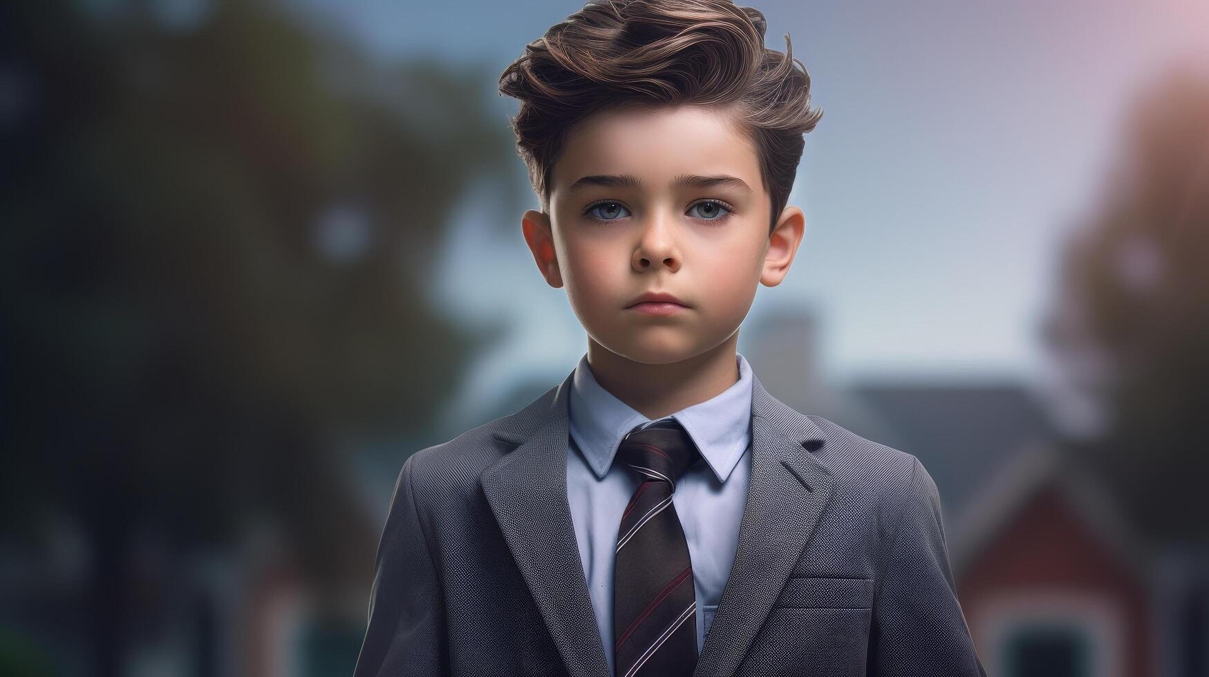 Young boy in formal attire photo