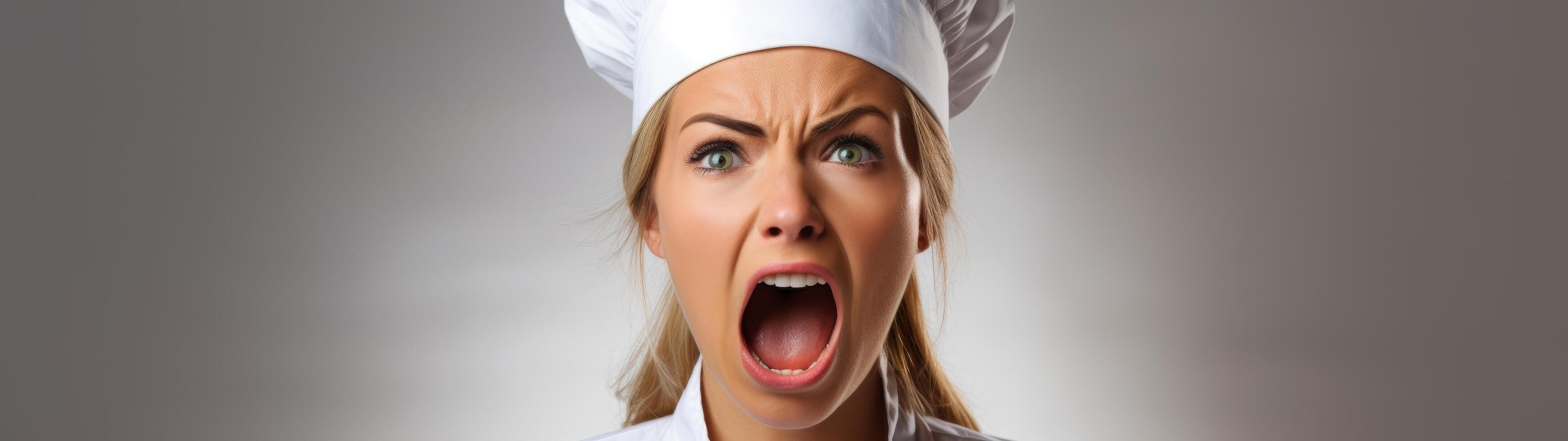 angry chef screaming photo