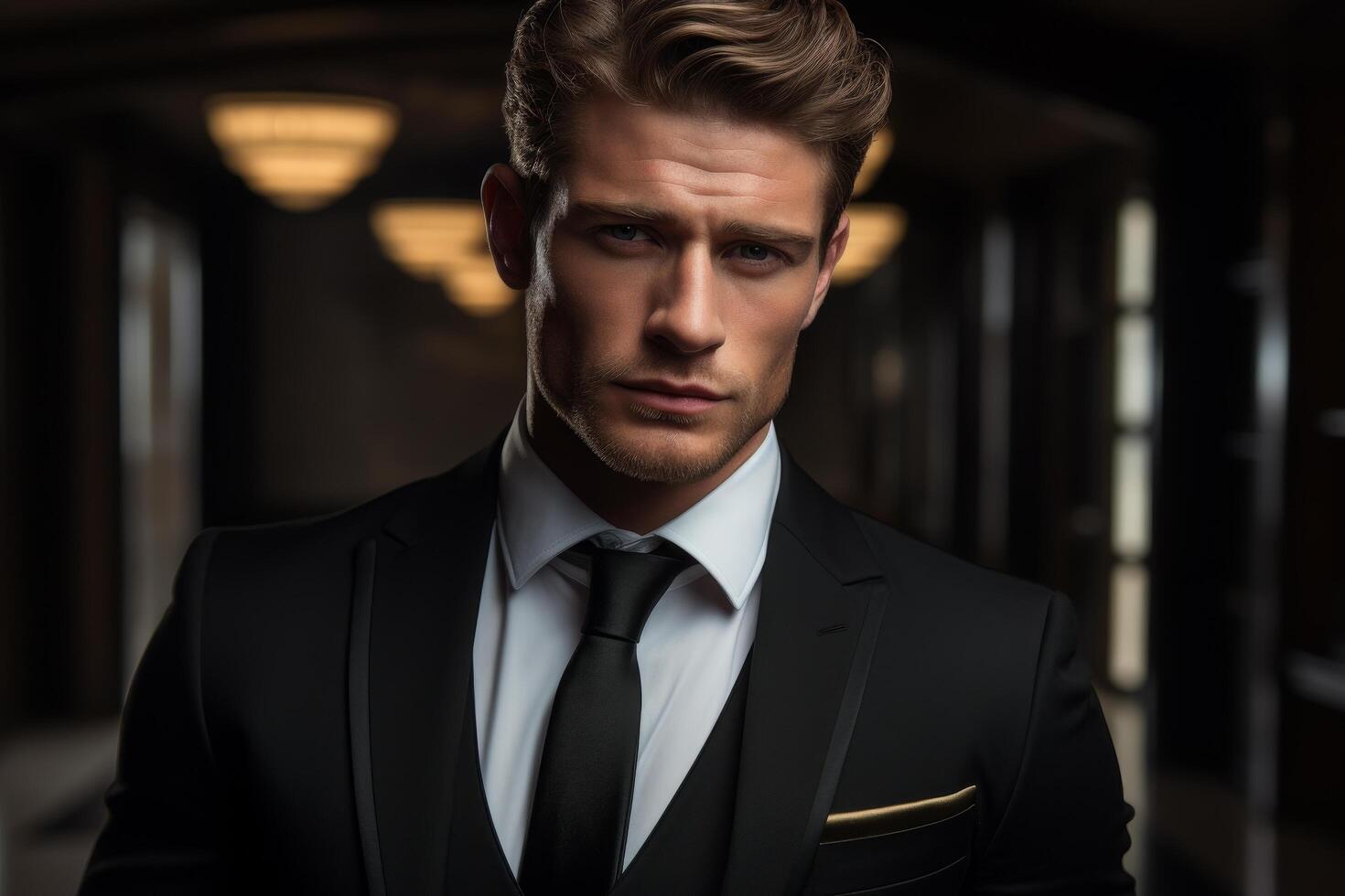 Handsome businessman in formal suit photo