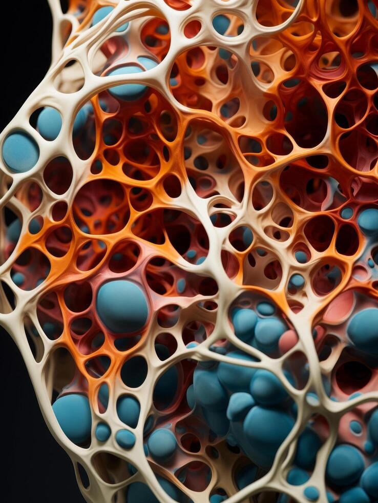 abstract cellular structure with vibrant colors photo