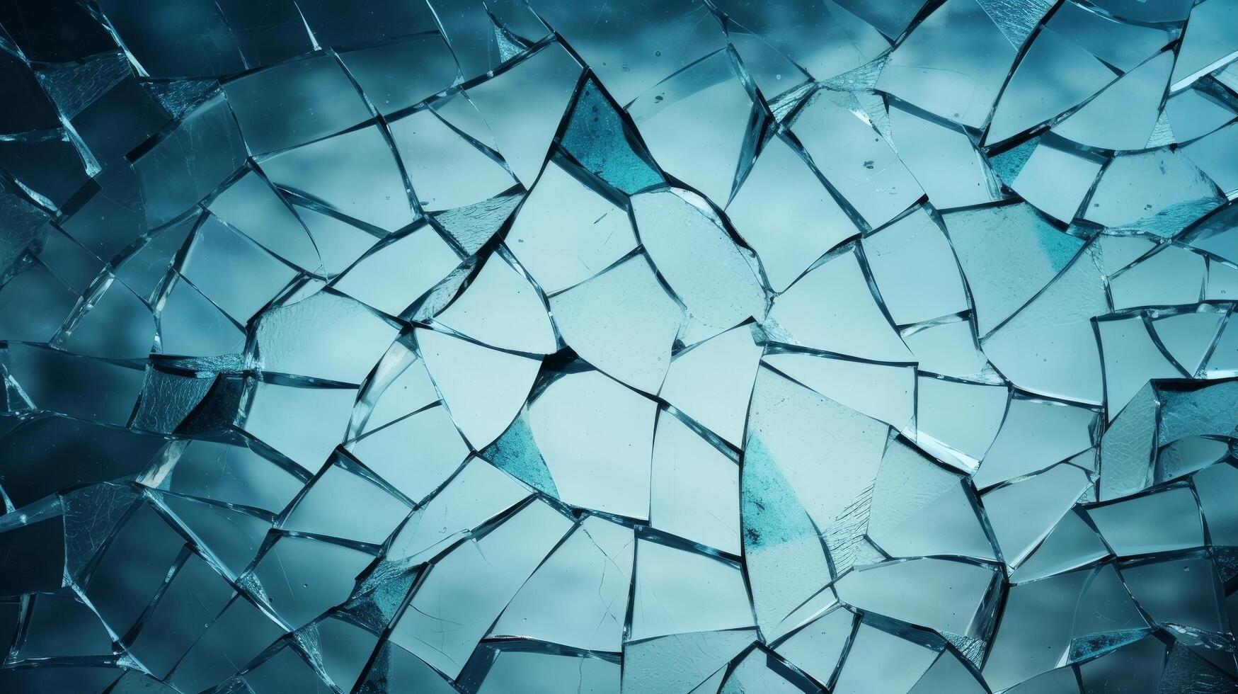 Shattered glass texture with abstract geometric pattern photo