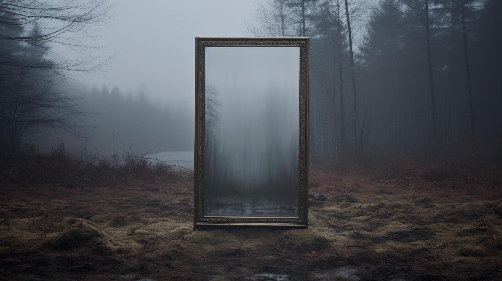 Mysterious forest frame photo