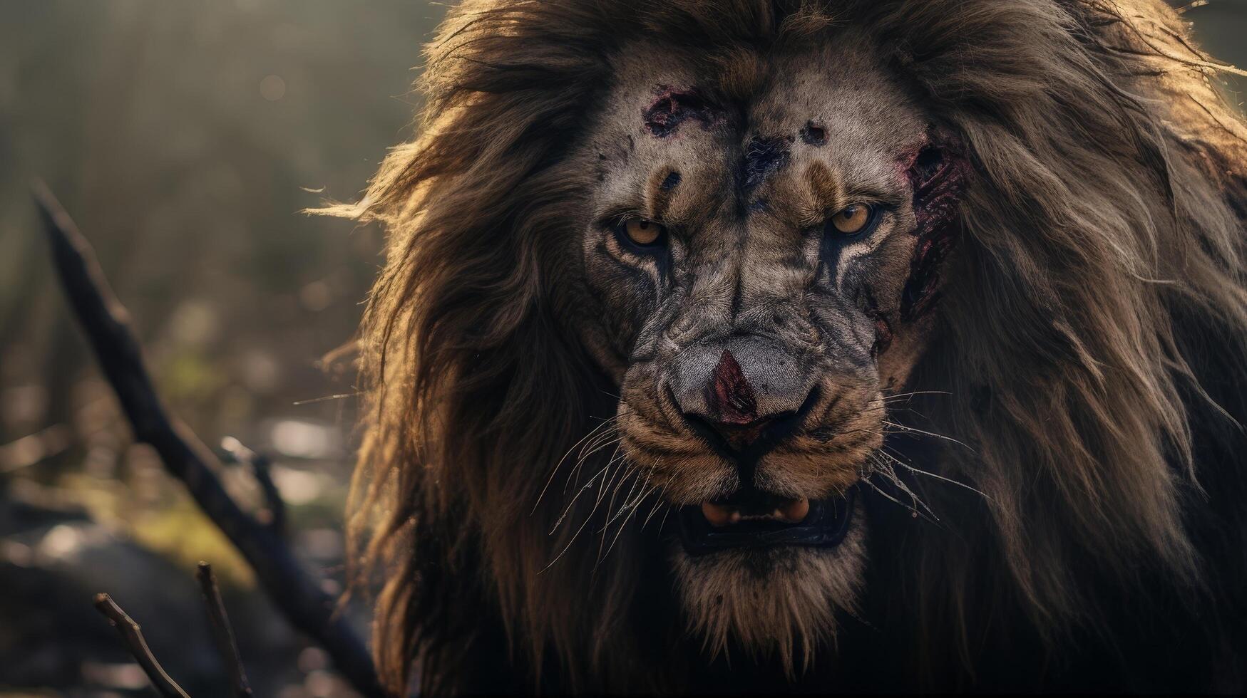 Majestic lion in the wild photo