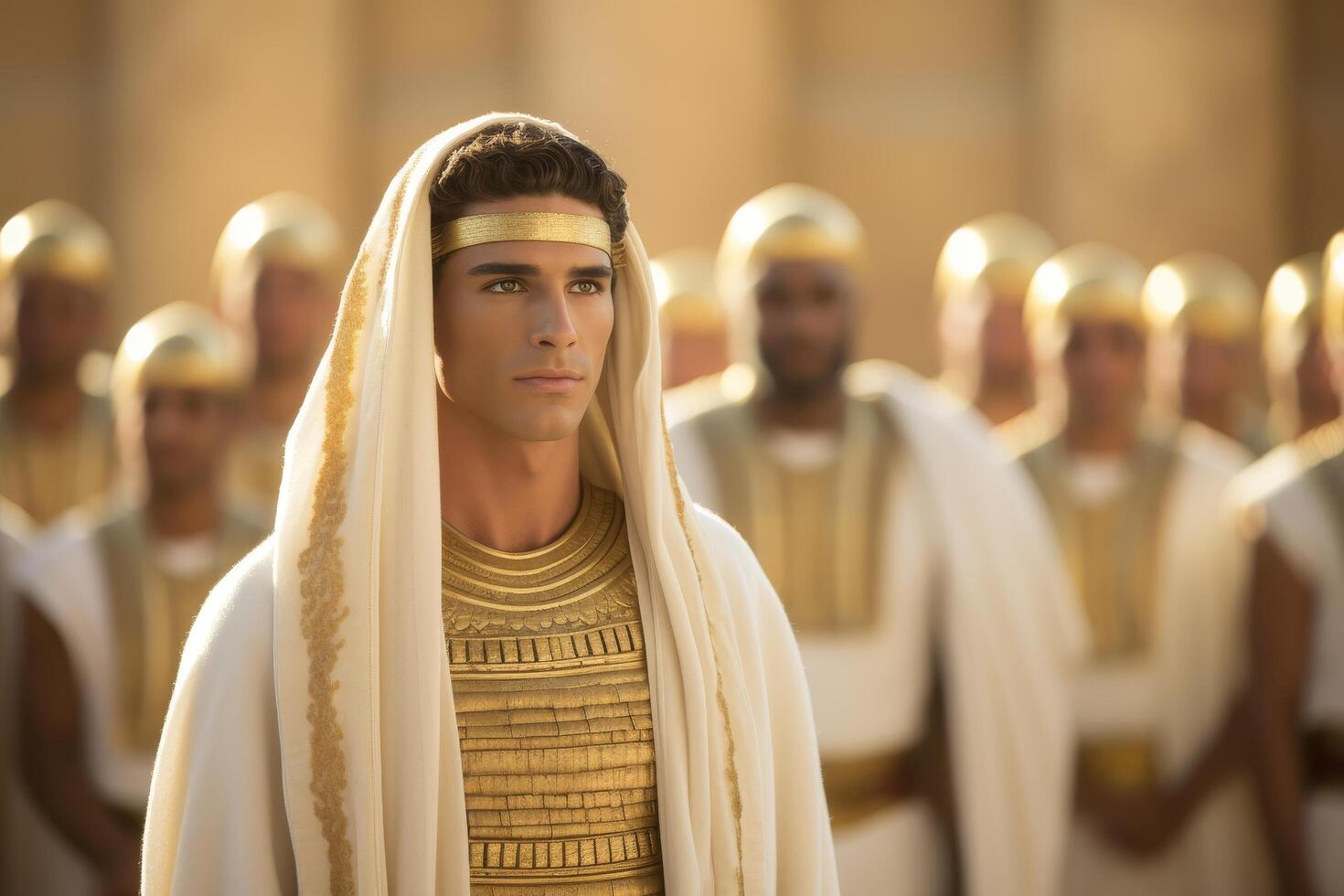 ancient egyptian man in traditional clothing photo
