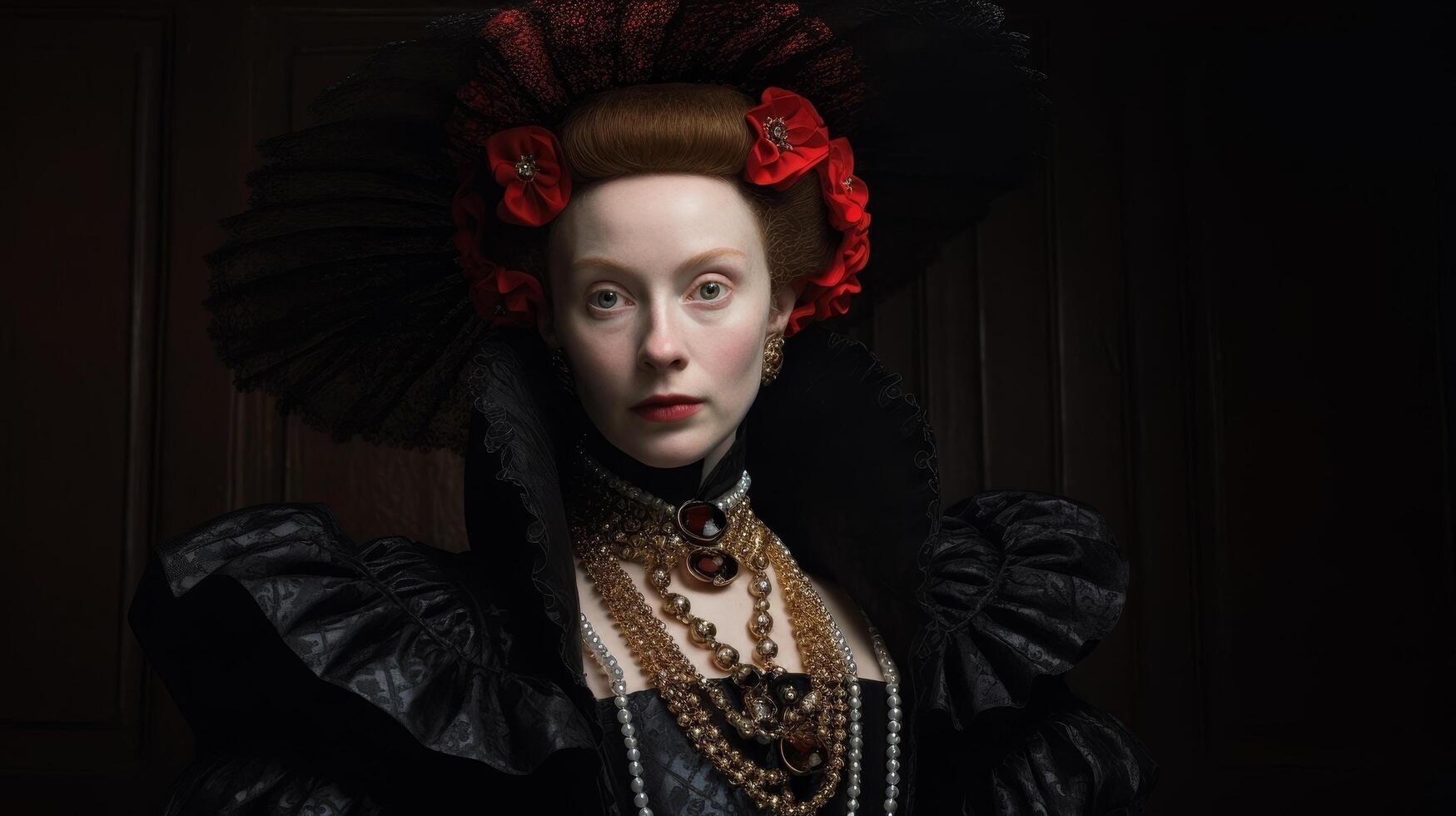 Regal woman in historical costume photo