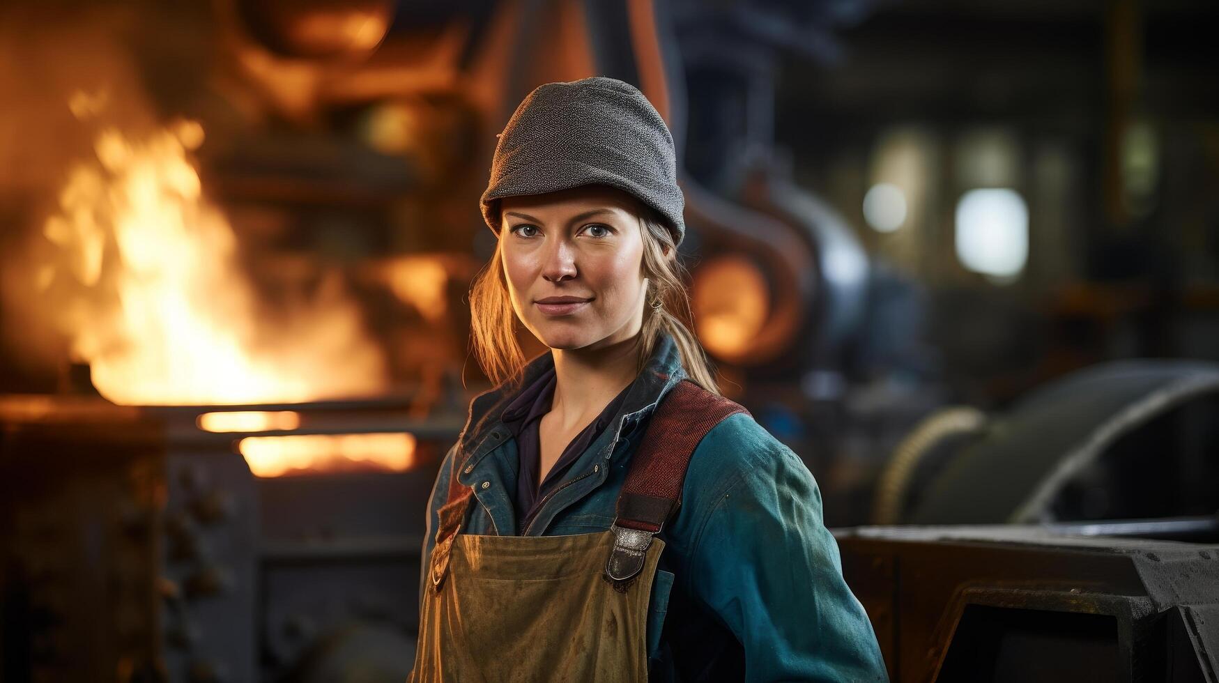 Portrait of a confident female mechanic in a workshop photo