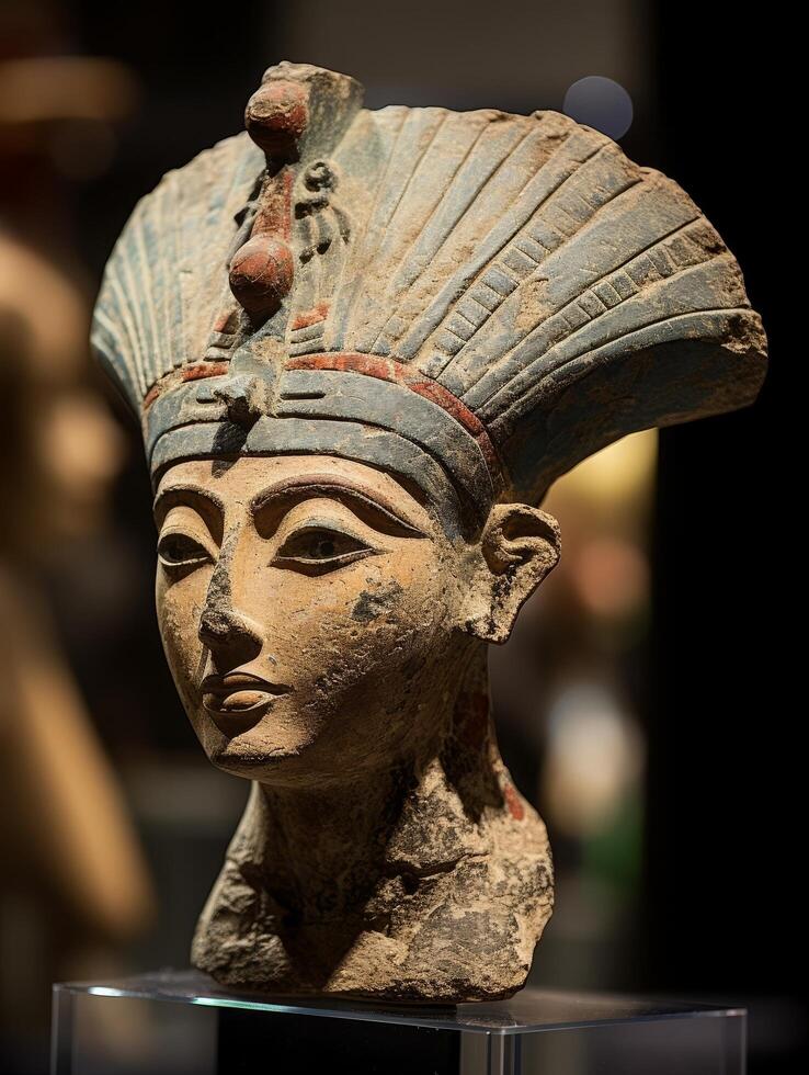 ancient egyptian pharaoh bust sculpture photo