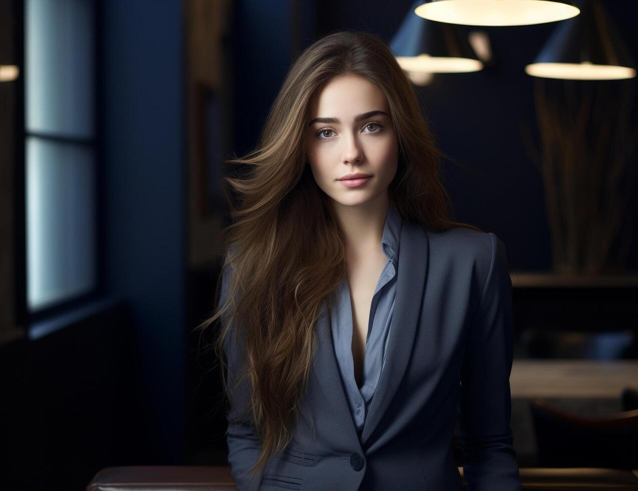 confident woman in business attire photo