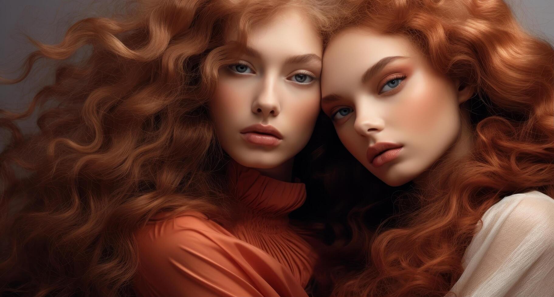 Captivating redheads with flowing locks photo