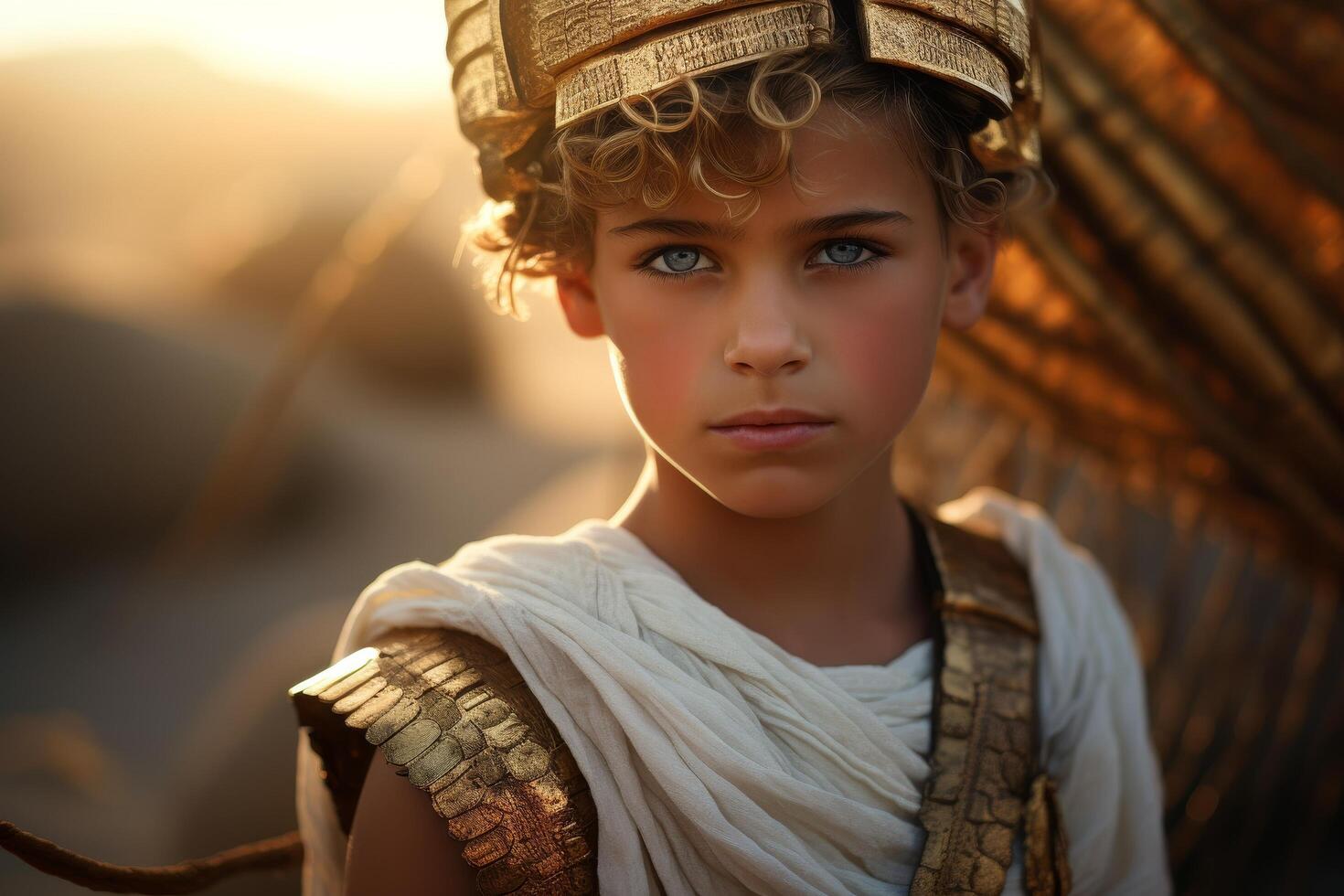 Thoughtful young person in traditional clothing photo
