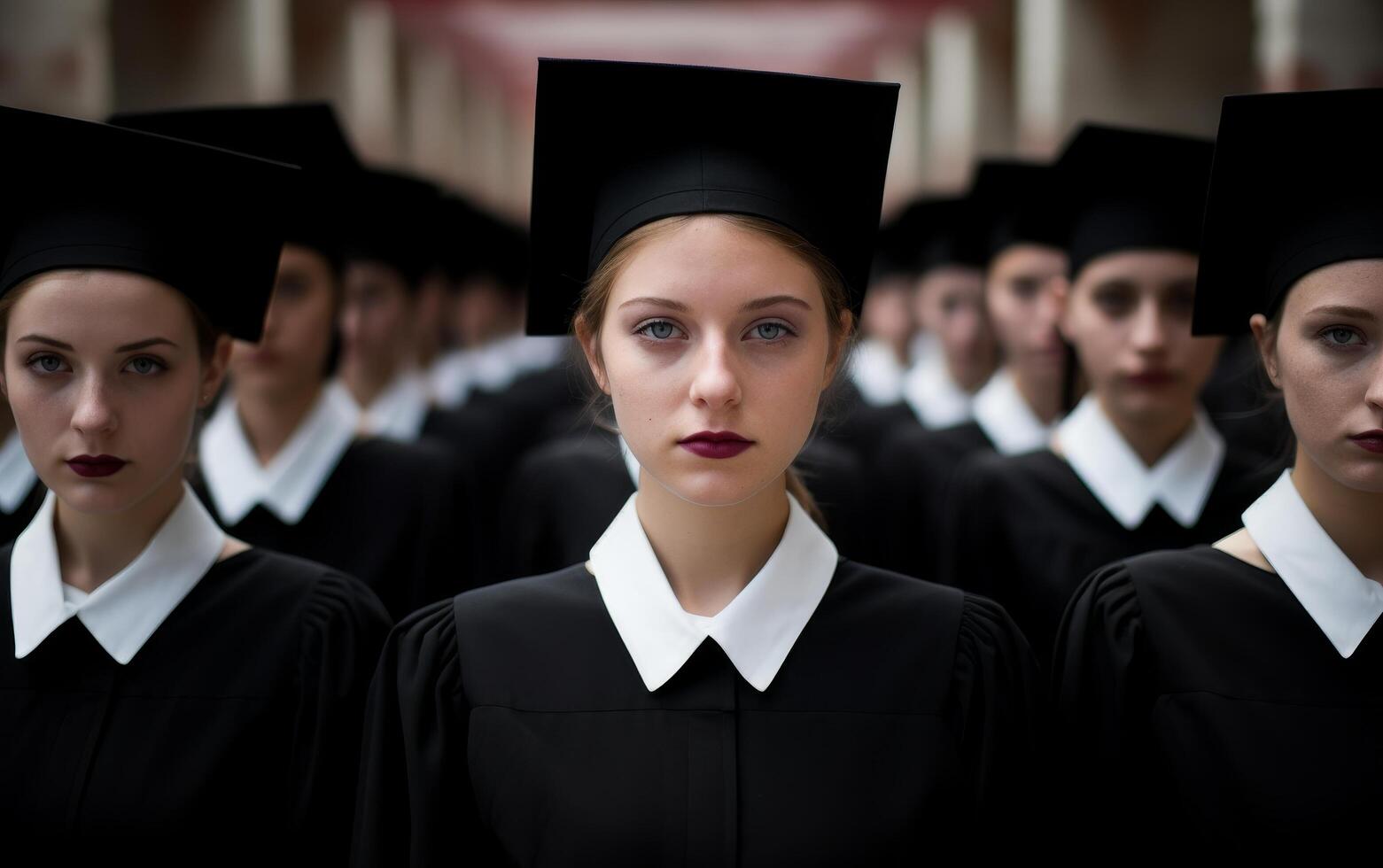 group of graduates in formal attire photo
