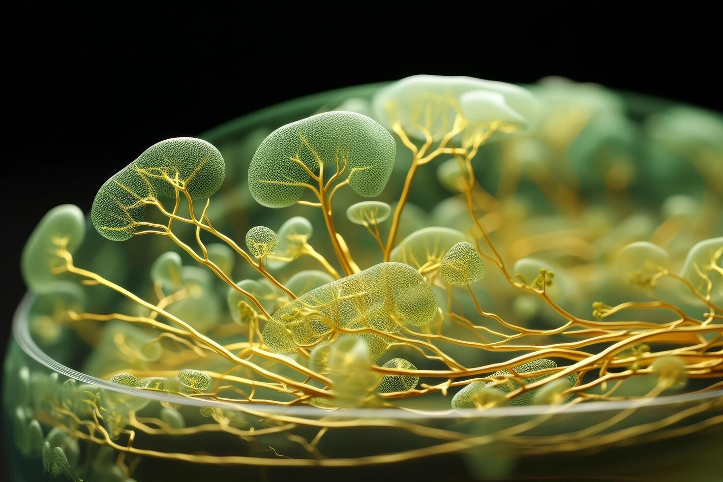 Vibrant green and yellow abstract plant pattern photo