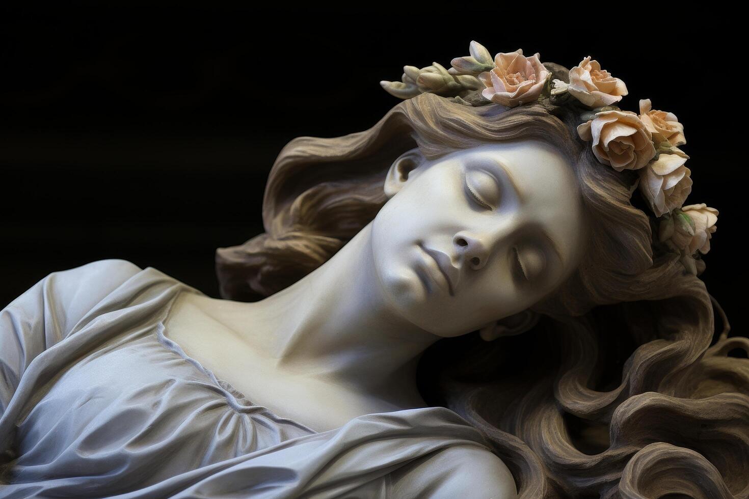 Sleeping beauty with flower crown photo