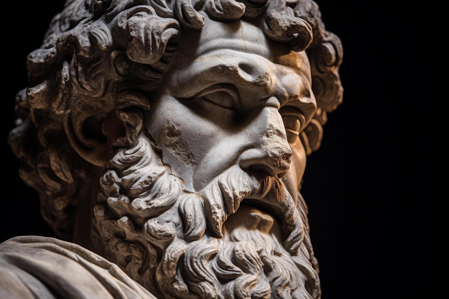 Detailed stone sculpture of a mythical creature photo