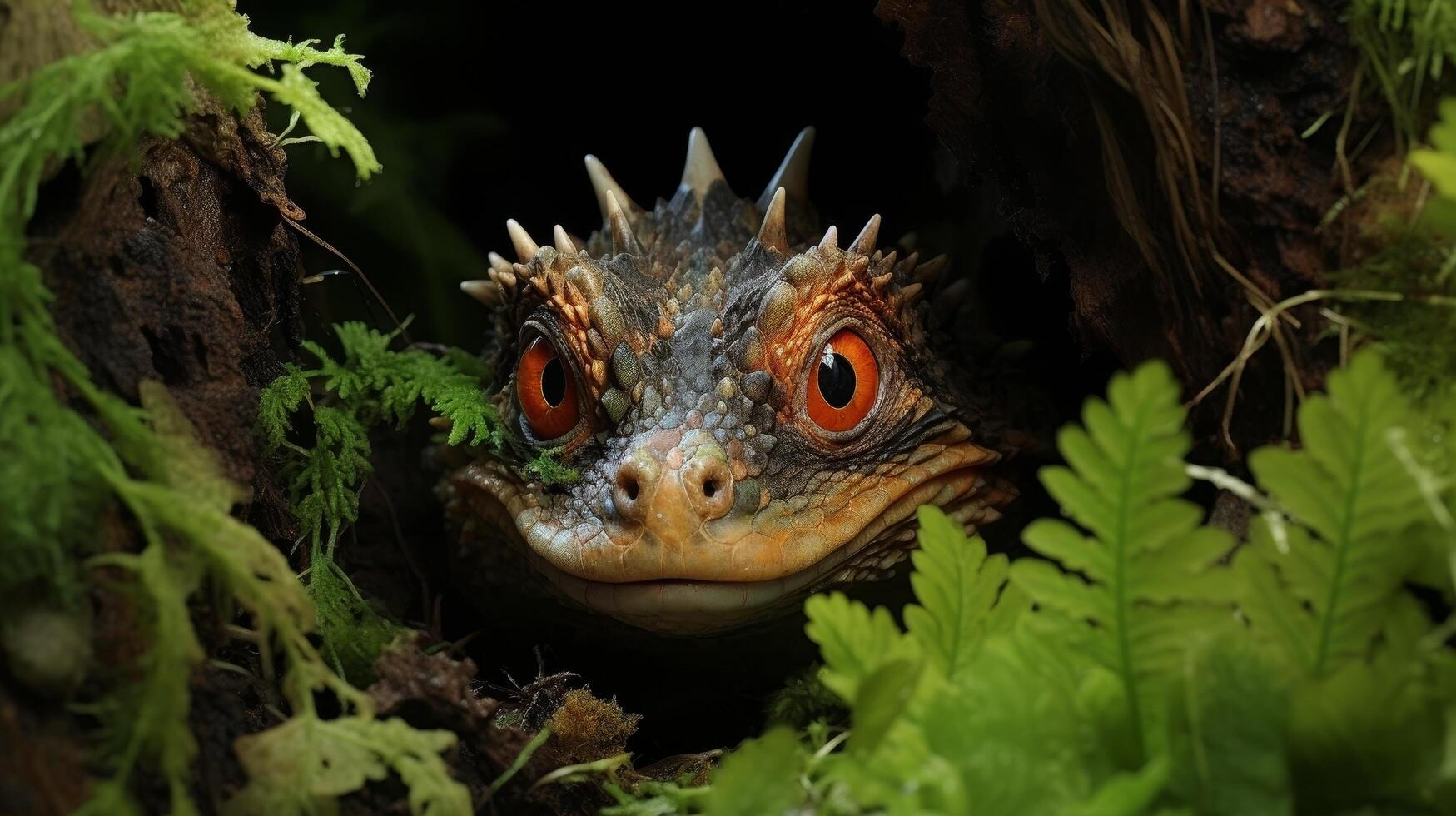 Closeup of a Horned Lizard in the Wild photo