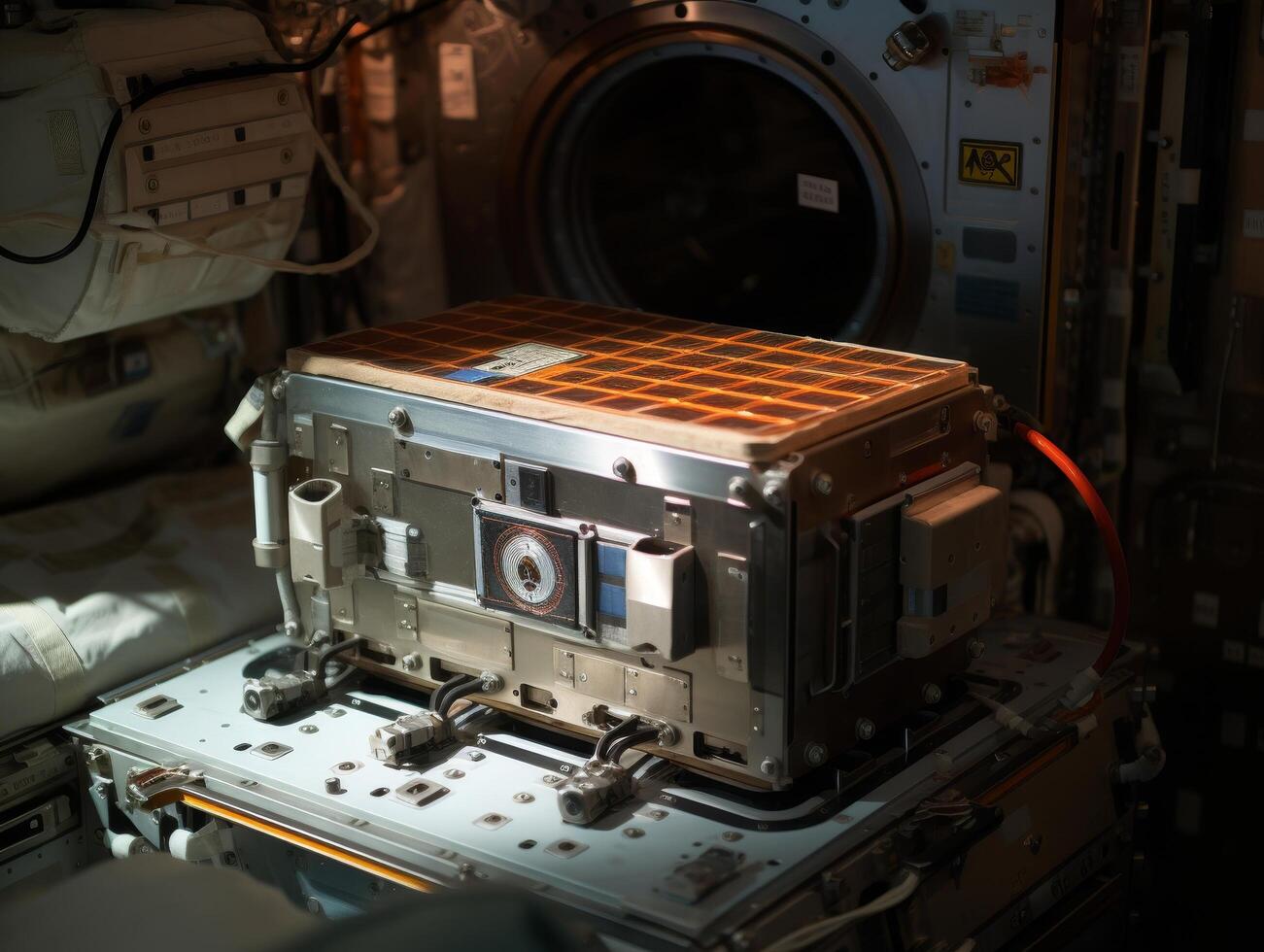 Intricate electronic device in a dark environment photo