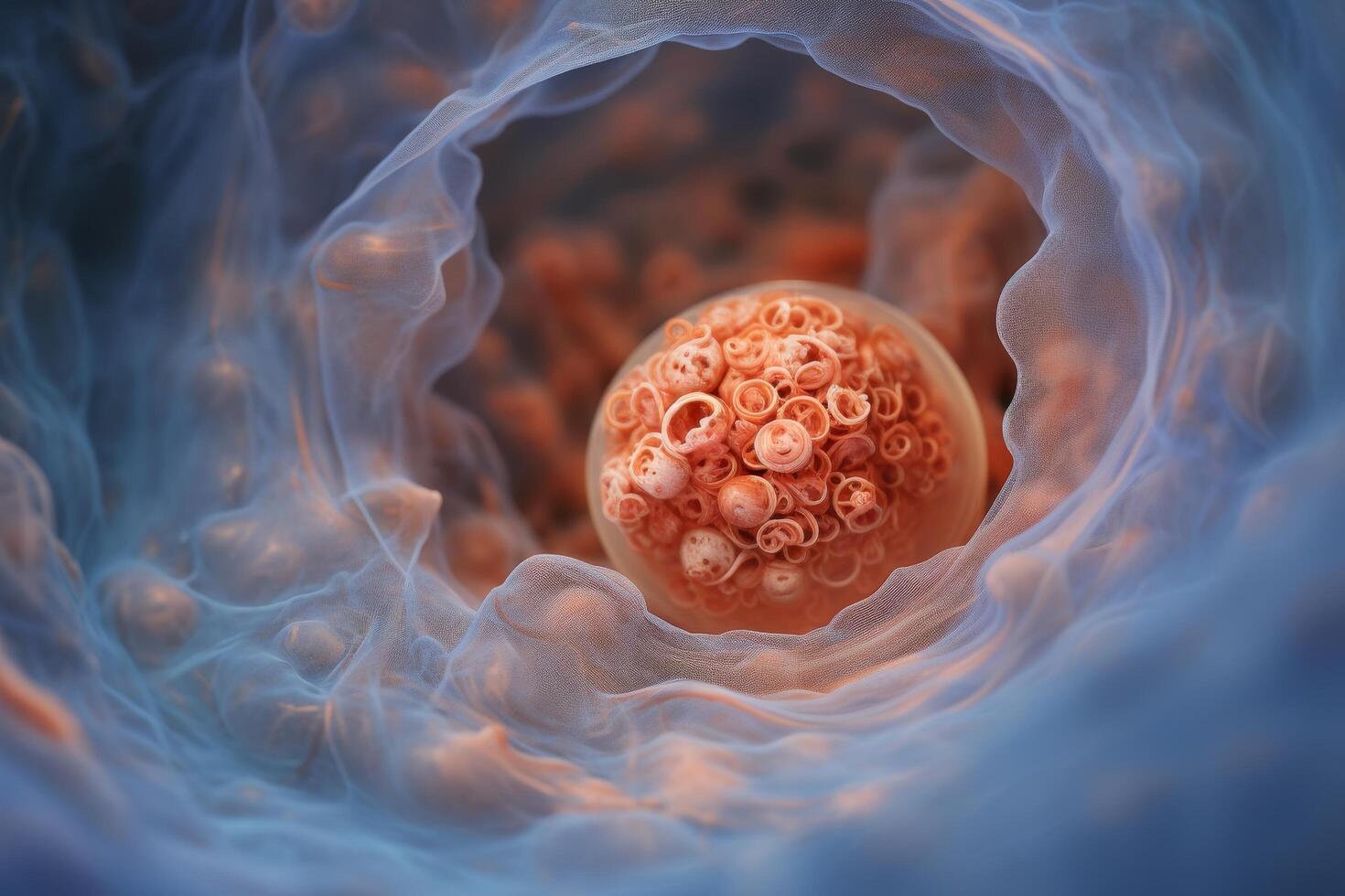 Intricate coral like structure in a swirling veil of mist photo