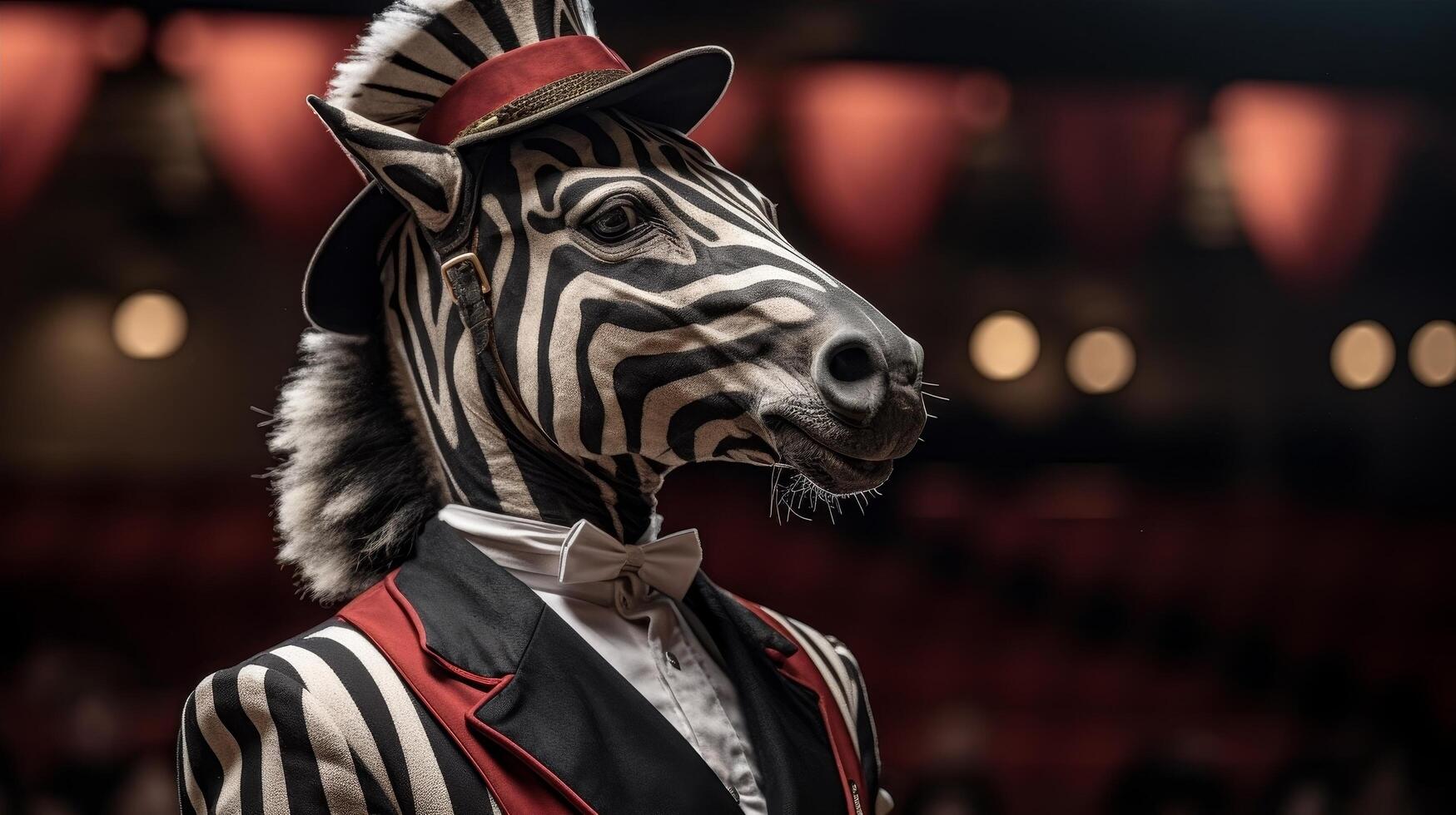 Zebra dressed in formal attire photo