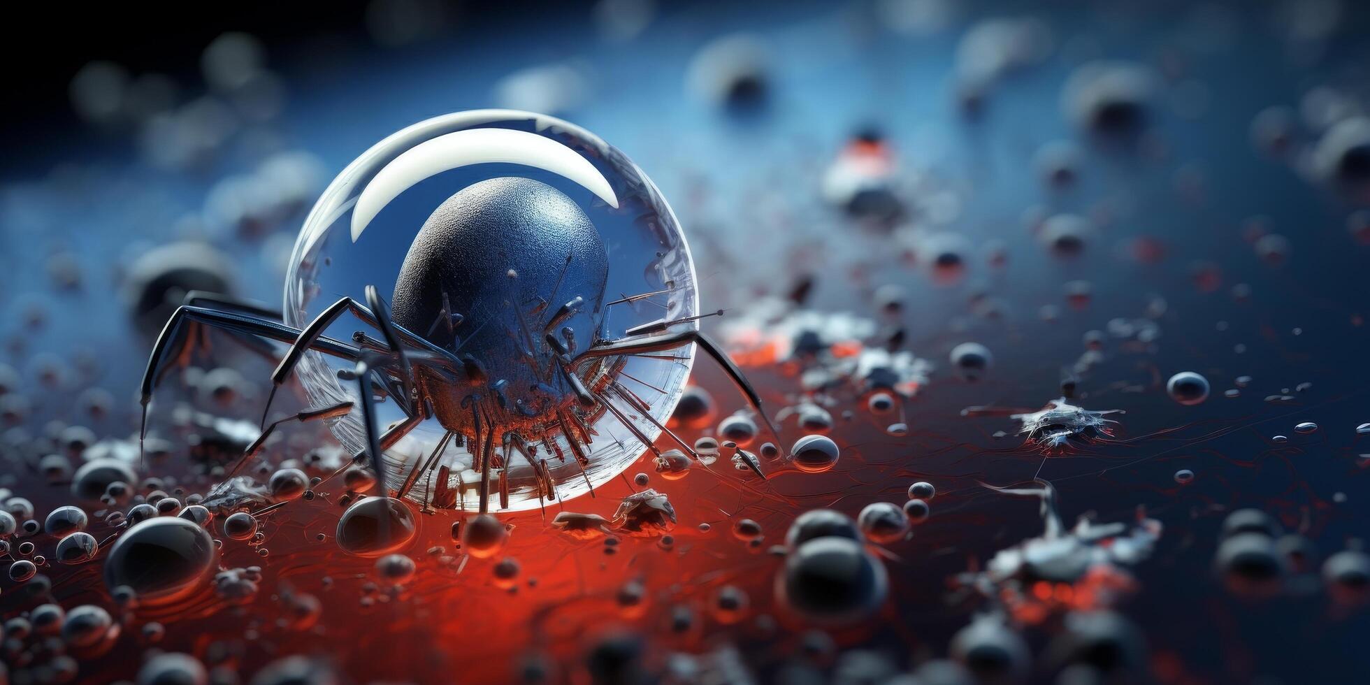 surreal spider in glass sphere photo