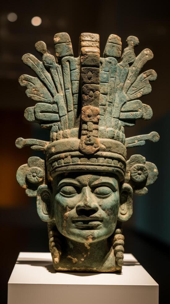 ancient mesoamerican stone sculpture photo
