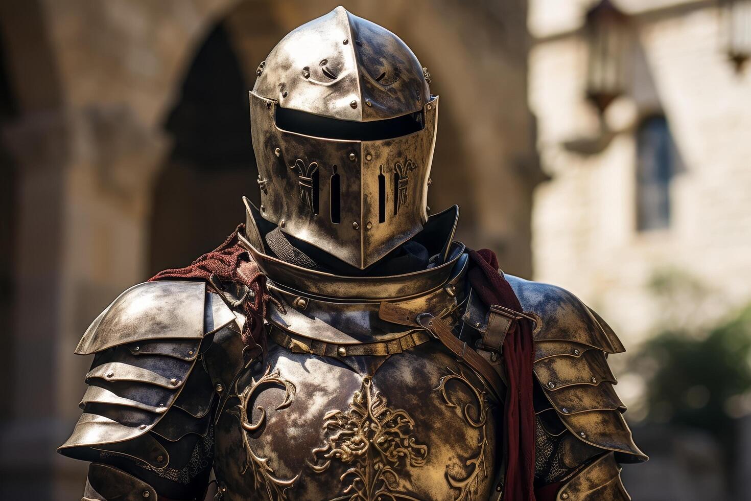 Ornate medieval knight armor photo