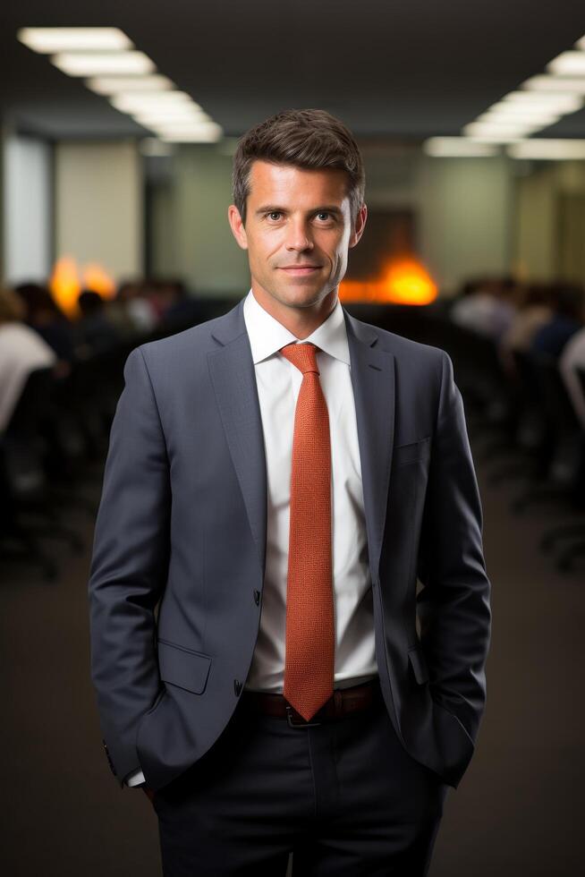 Confident businessman in a suit and tie photo