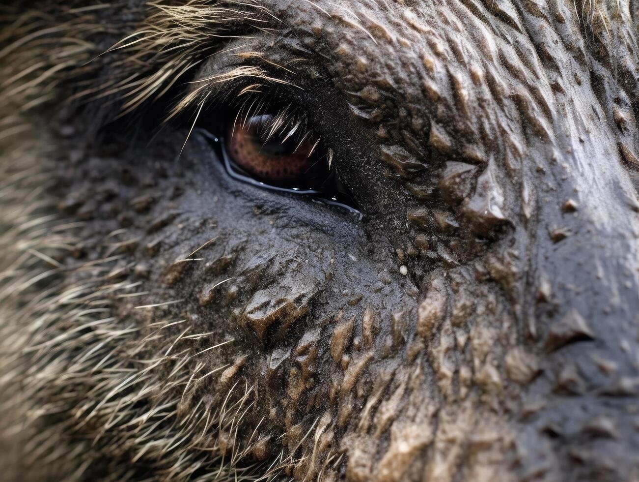 close up of a porcupine eye photo