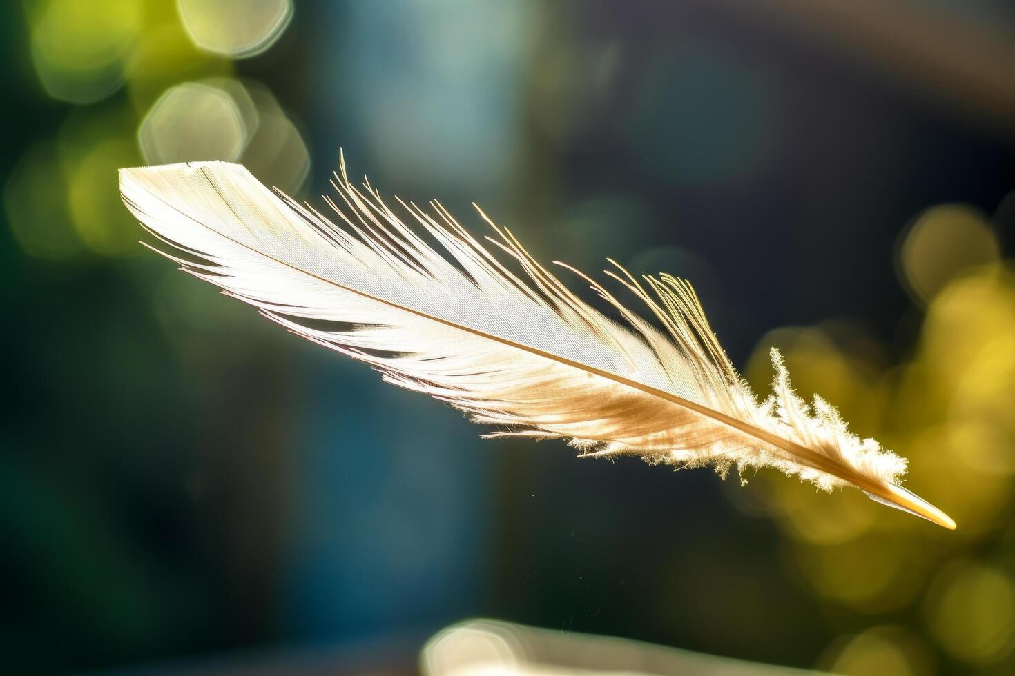 Delicate feather in soft light photo