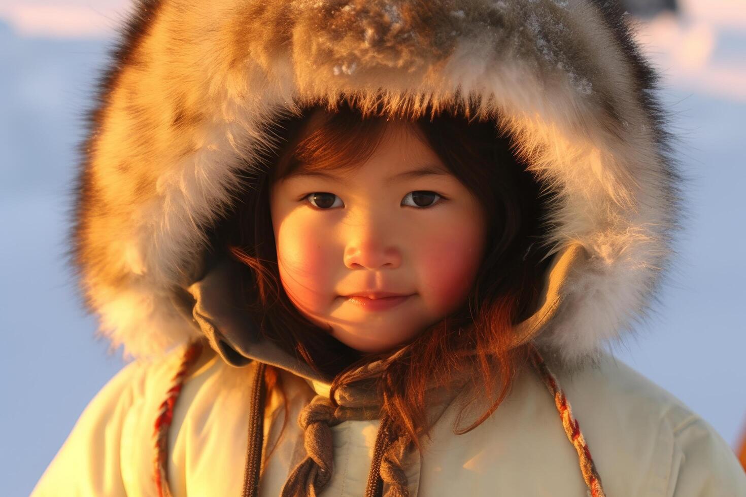 young child in warm winter clothing photo