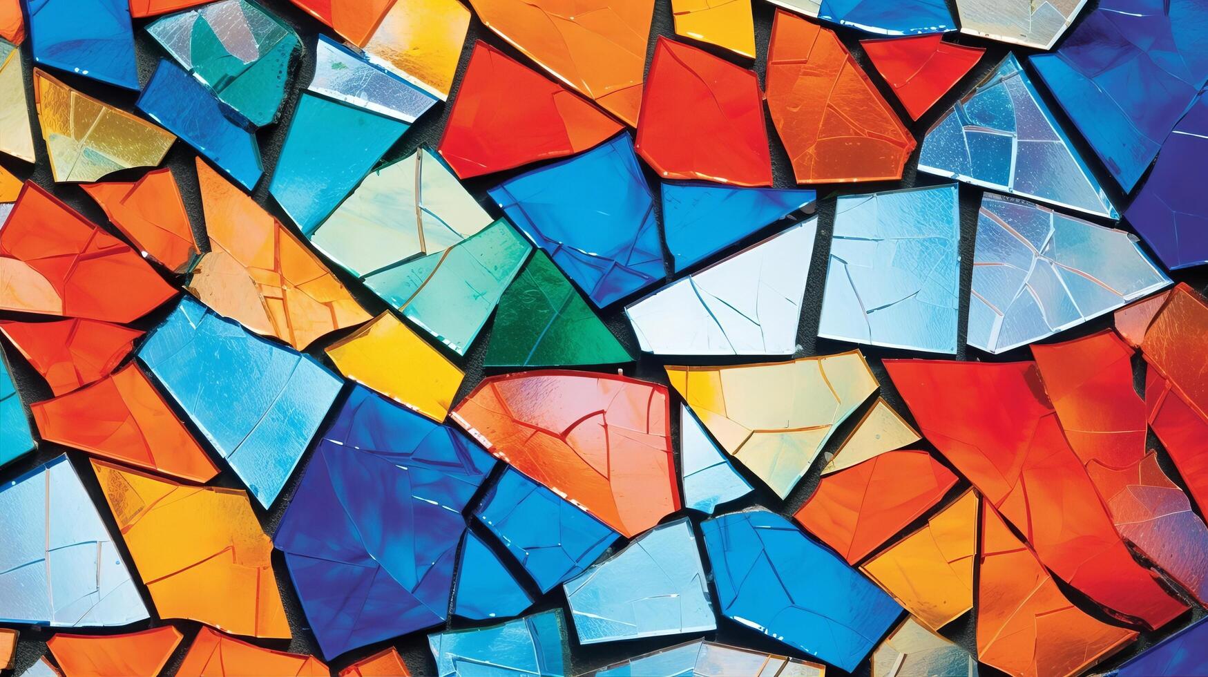 Vibrant Shattered Glass Mosaic photo