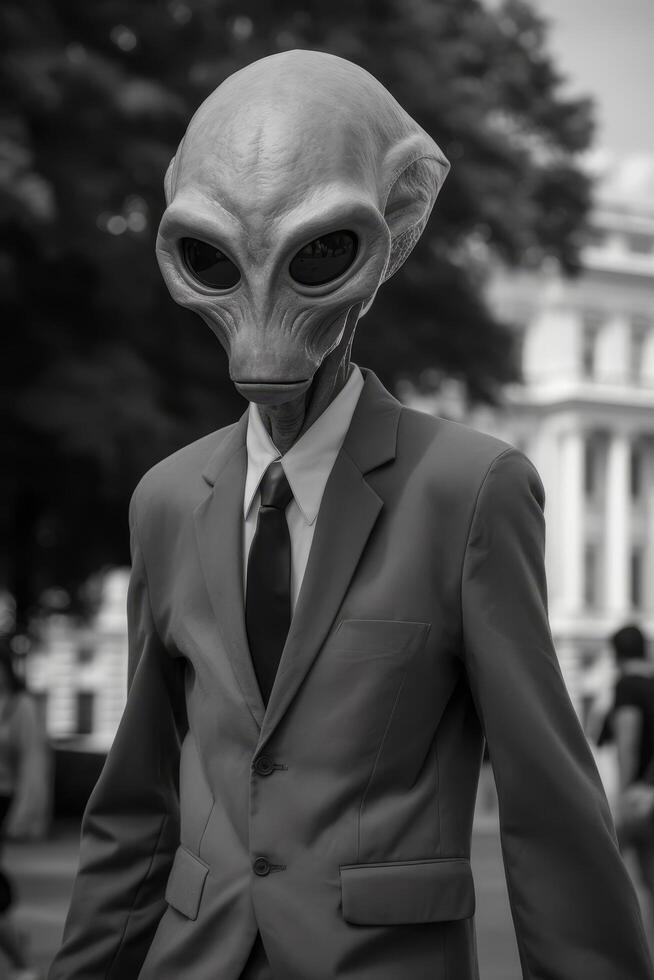 Alien businessman in suit and tie photo