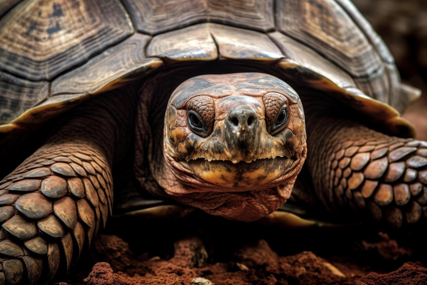 close up of a turtles face photo