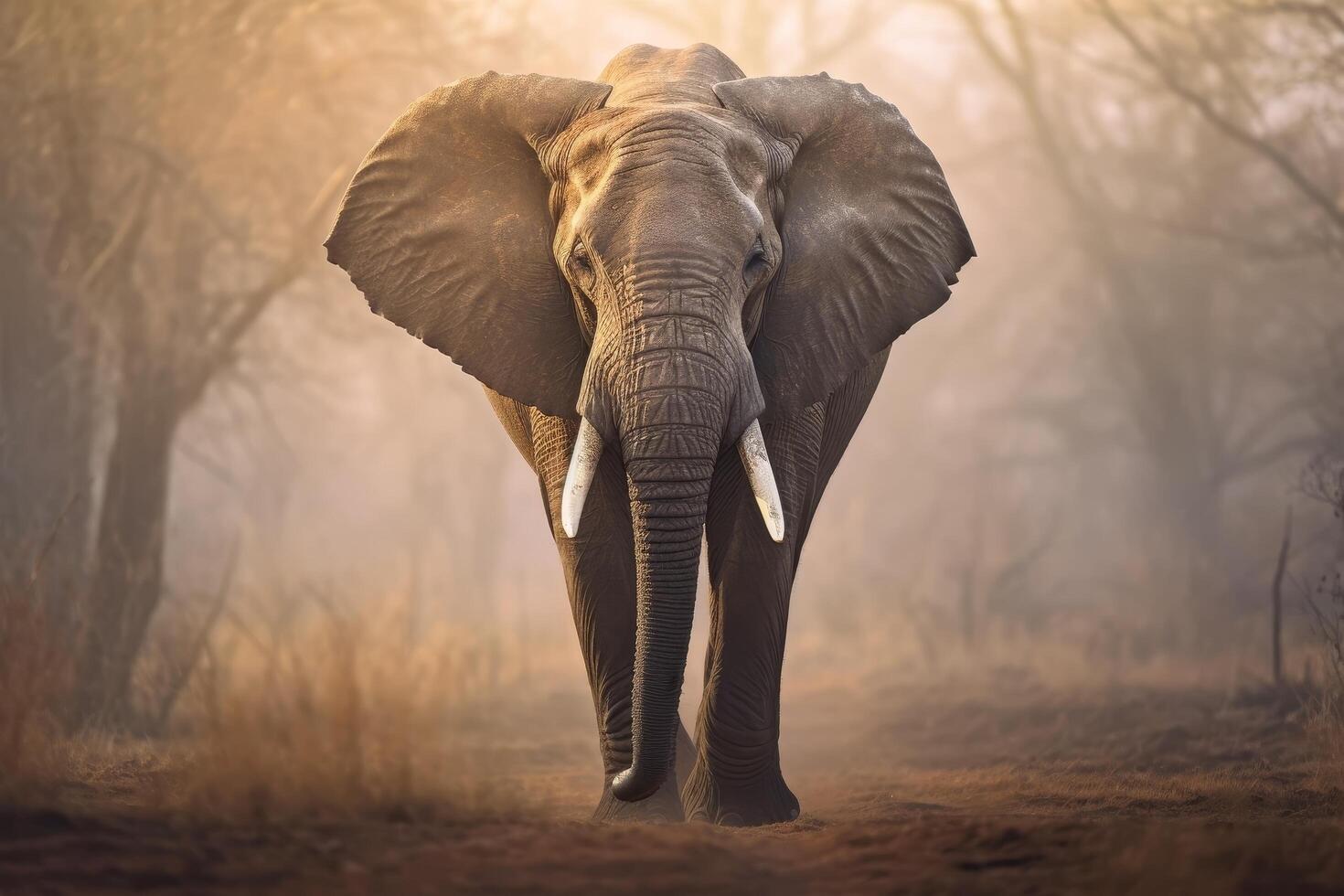 majestic african elephant in the wild photo