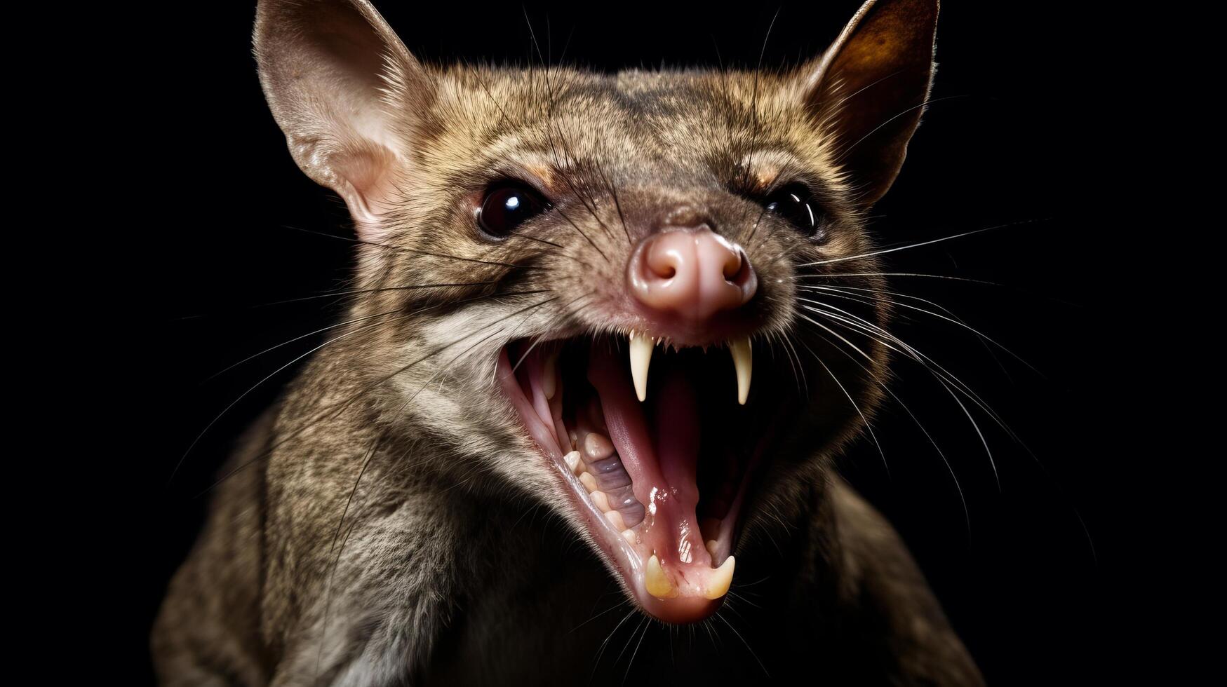 Fierce wild animal with sharp teeth and claws photo