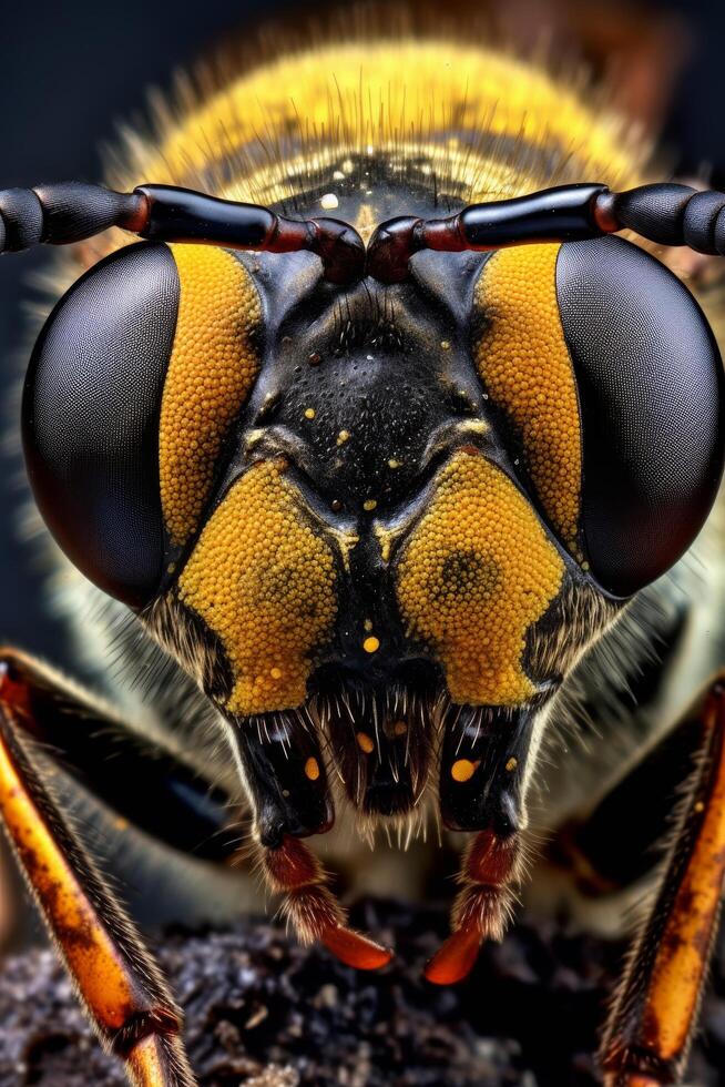 Extreme close up of a large insect with detailed features photo